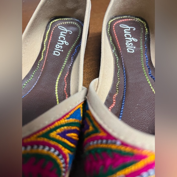 Fuchsia Embroidered Olivia Luxury Flat Size 5 - Picture 5 of 6